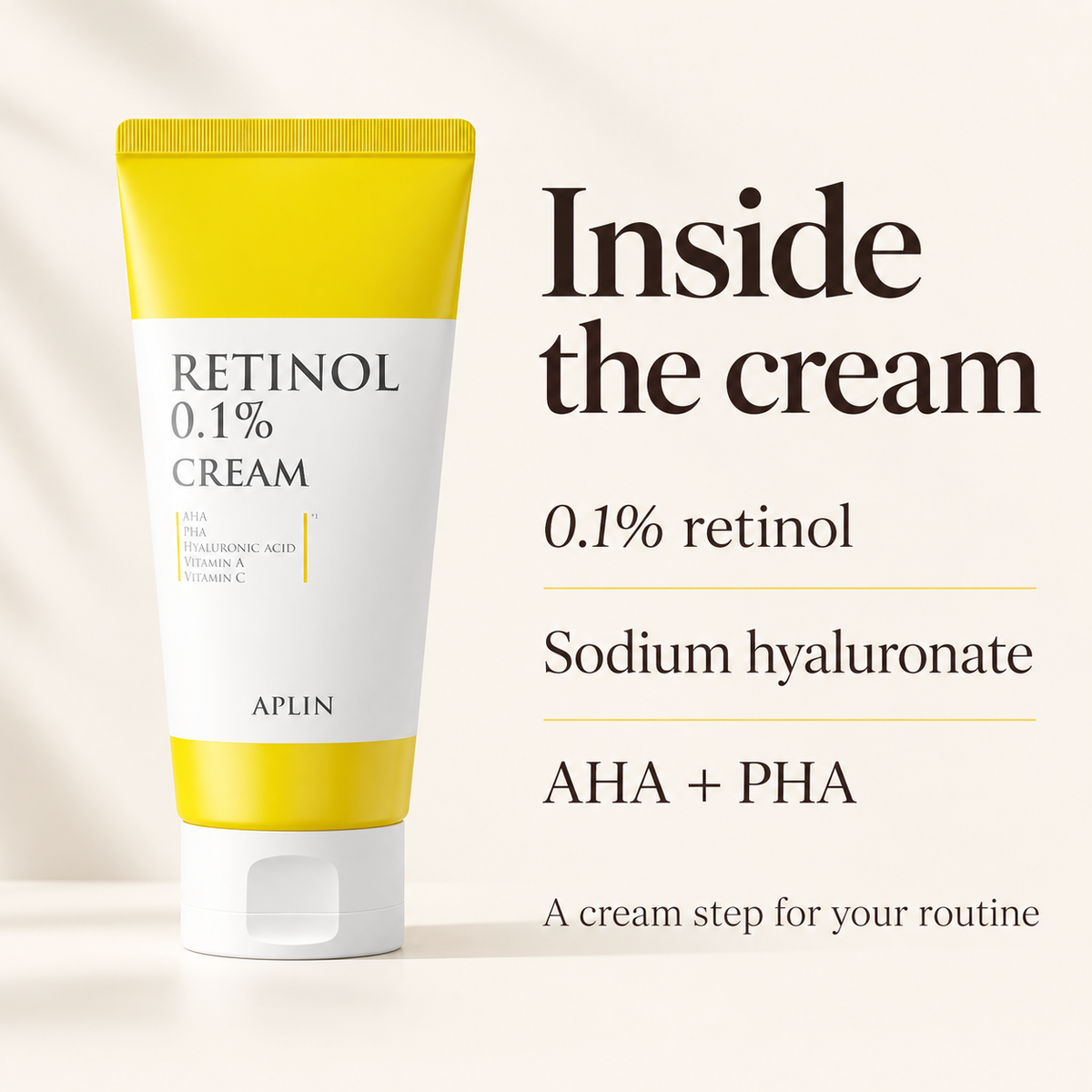 APLIN Retinol Cream ingredient spotlight: 0.1% retinol, sodium hyaluronate, AHA and PHA