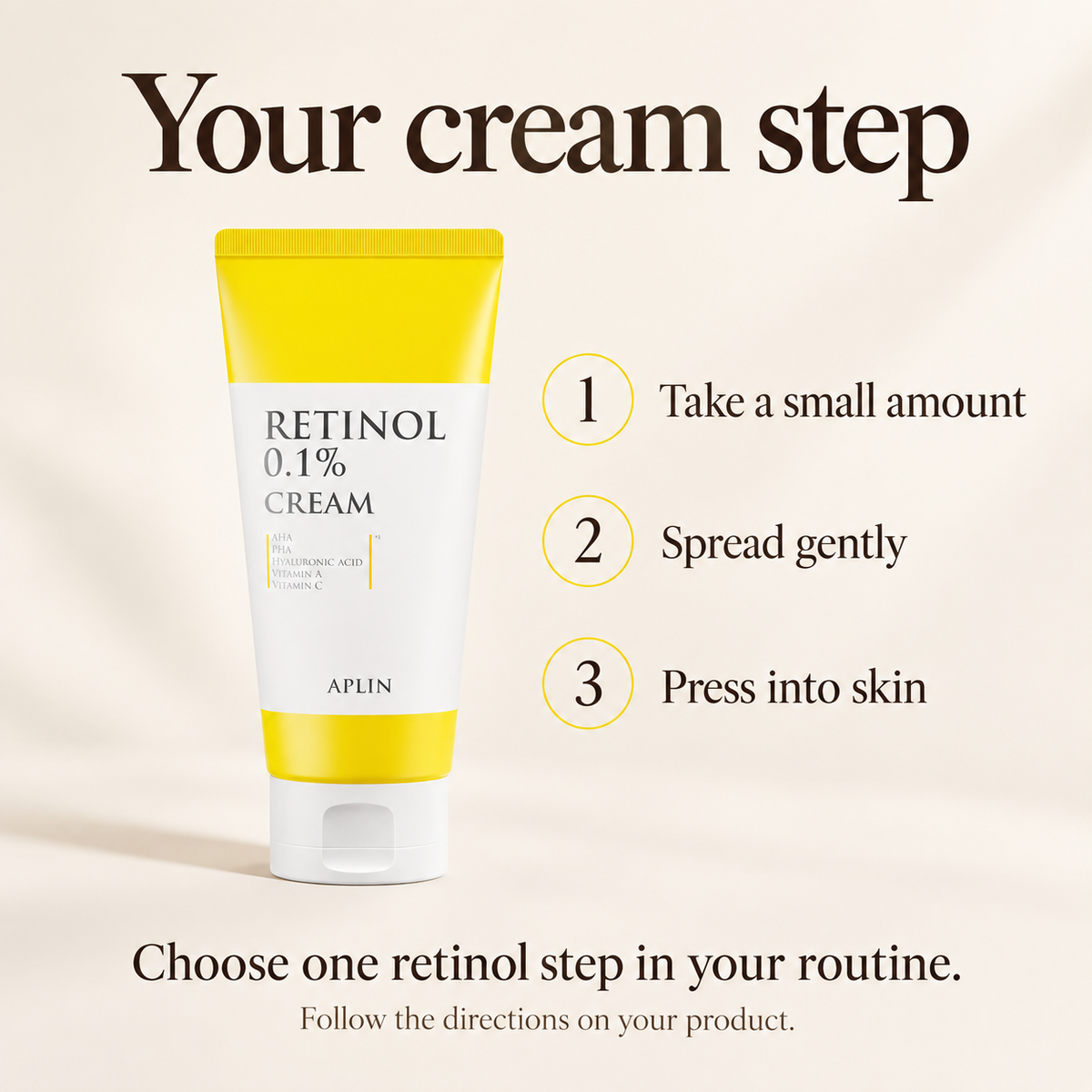 APLIN Retinol Cream use: take a small amount, spread gently and press into skin