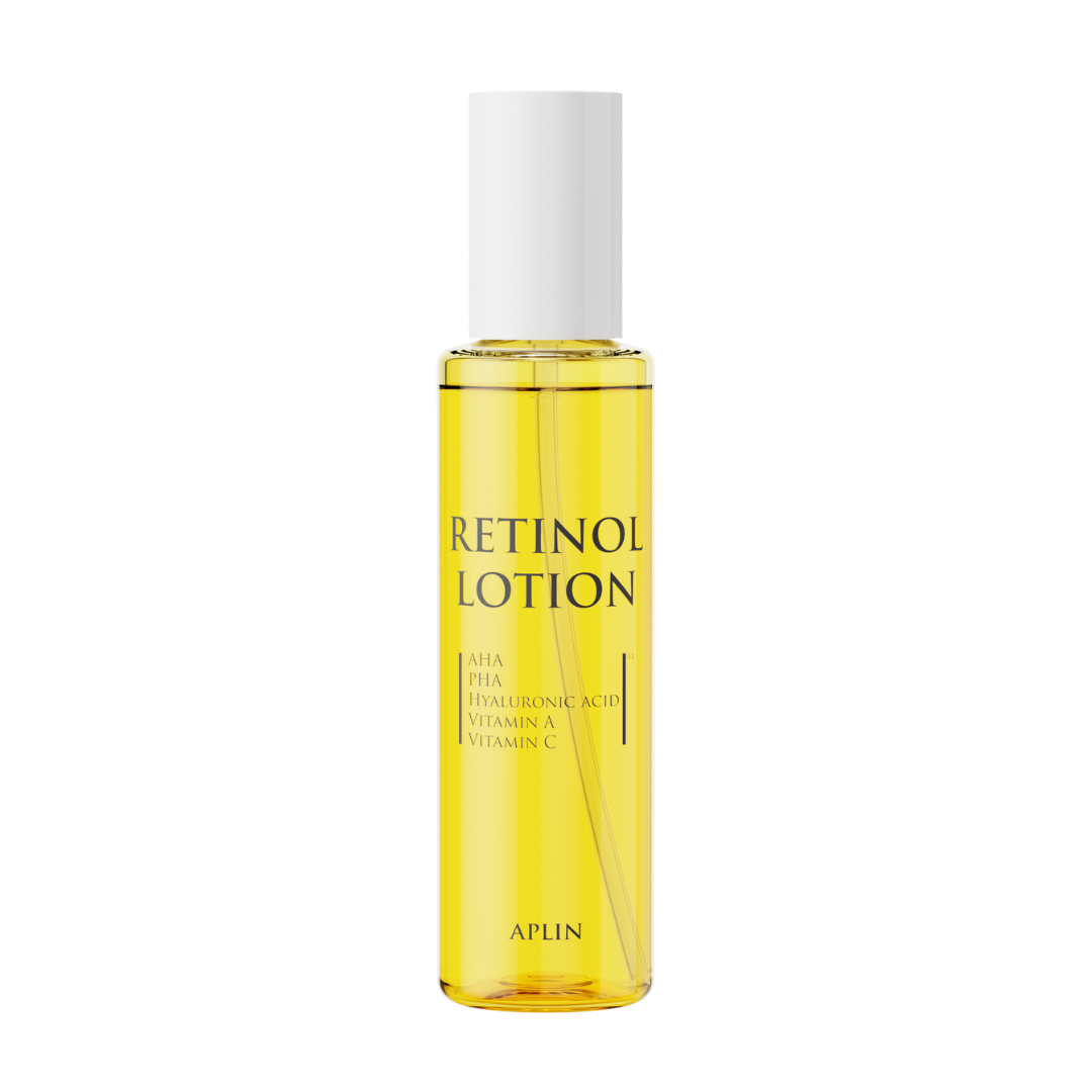 APLIN Retinol Lotion in its original slim yellow bottle with white cap, one bottle.