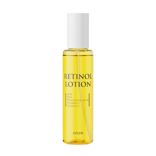 APLIN Retinol Lotion in its original slim yellow bottle with white cap, one bottle.