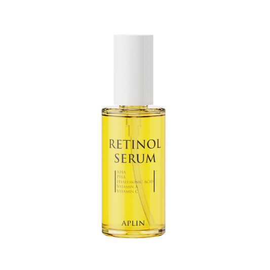 APLIN Retinol Serum in its original clear golden bottle with white cap