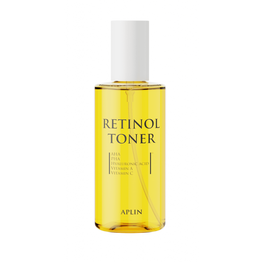 APLIN Retinol Toner in its original yellow bottle with white cap, one bottle.