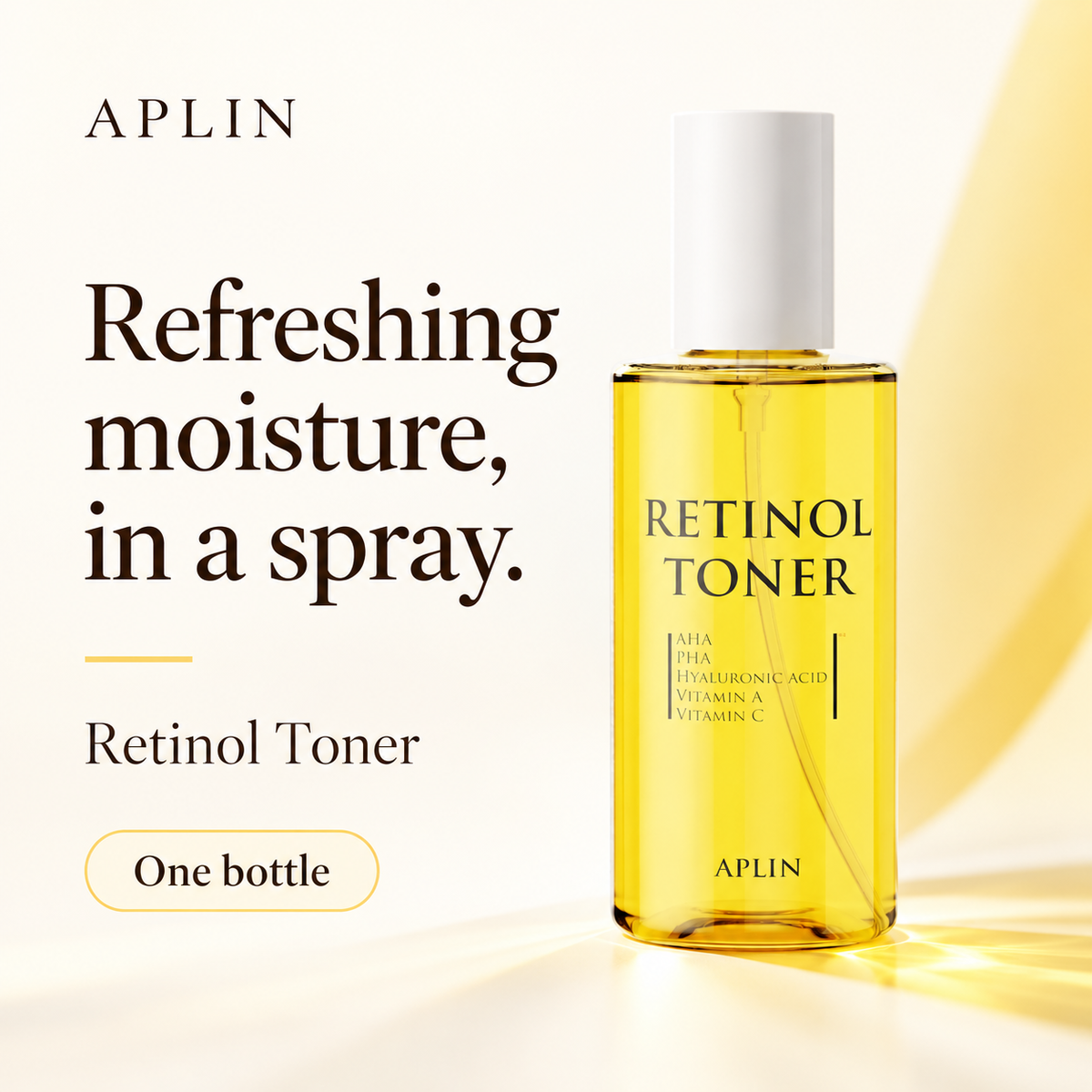 APLIN Retinol Toner, a spray-type toner with a refreshing moisturizing feel, one bottle.